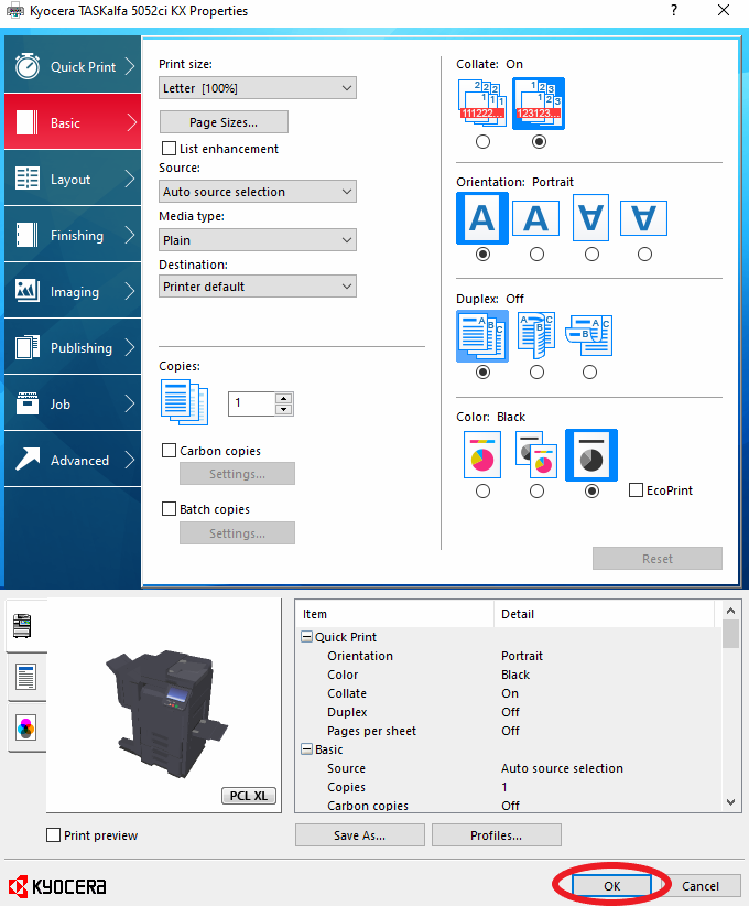 Kyocera MFP Basic Settings