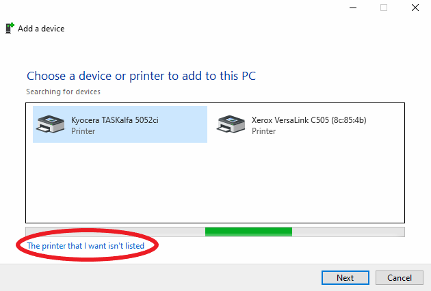 The printer that I want isn’t listed