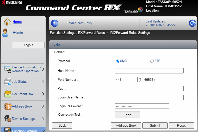 Choose forward folder