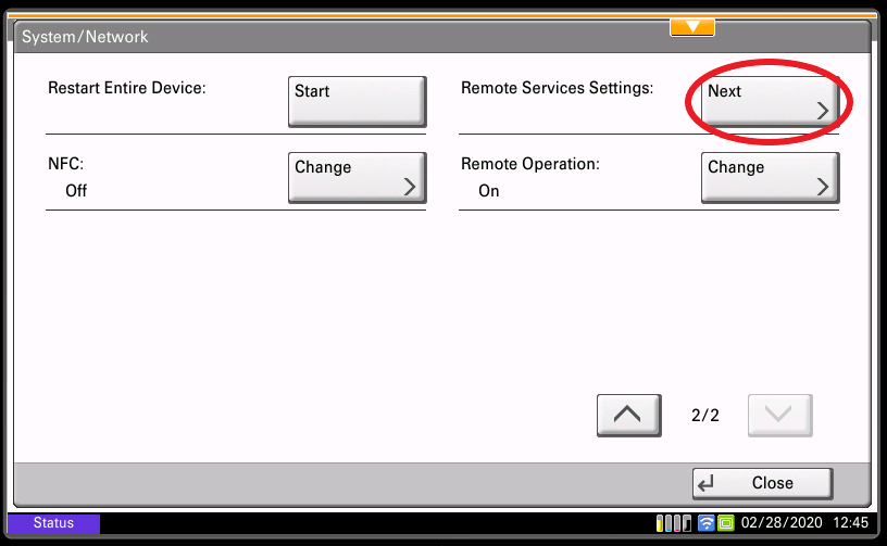 Control Panel Remote Settings