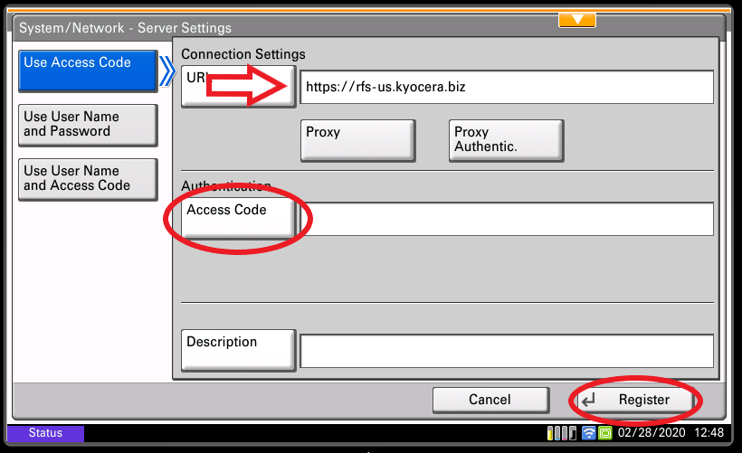 System/Network Access Code