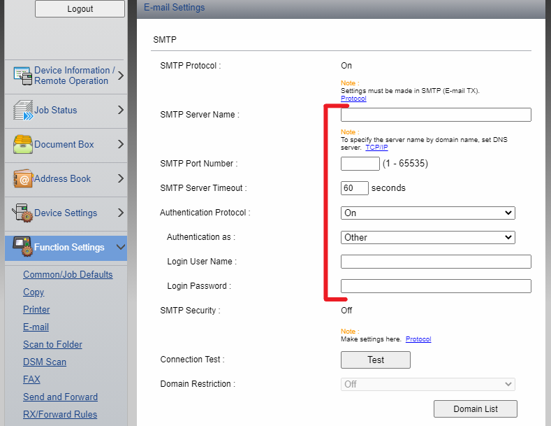  SMTP security enabled