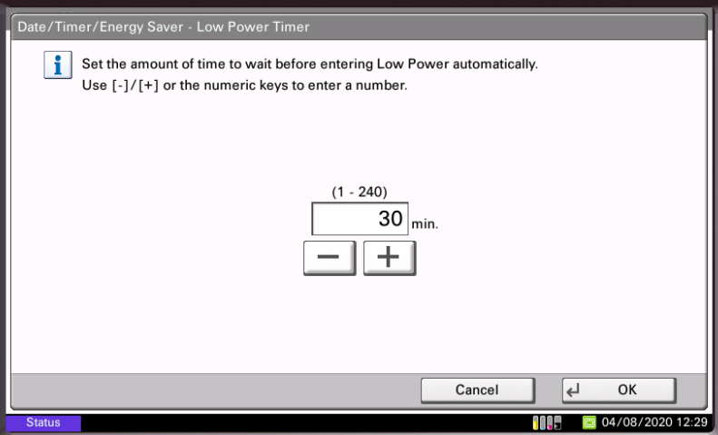 Kyocera Service Low power