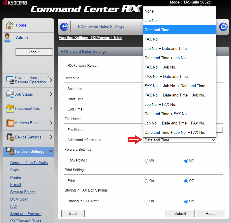 RX Forward Rules