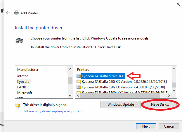 how to install the correct driver 