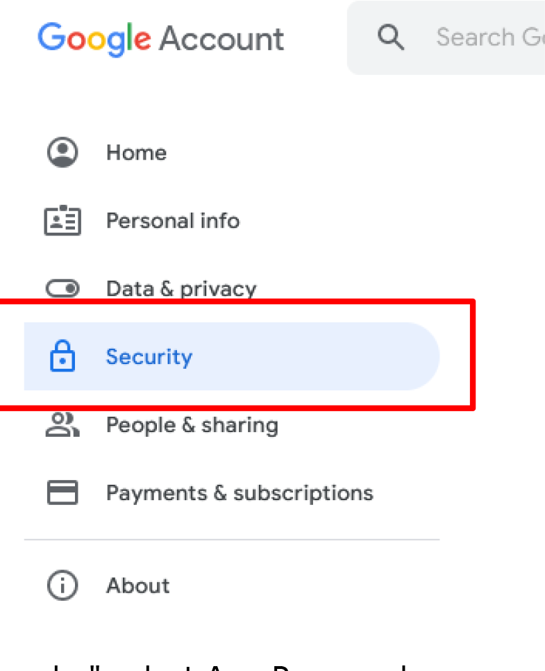 Gmail Security Settings