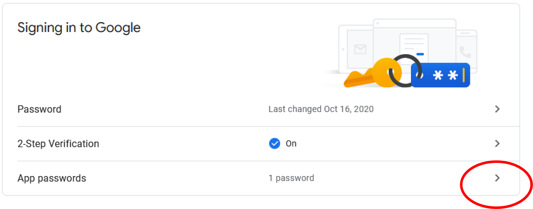 Gmail Setting - App Passwords