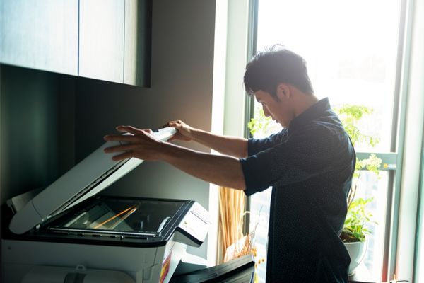 Man using a A3 printer