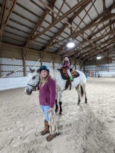 Amanda's happy place is on the farm. 