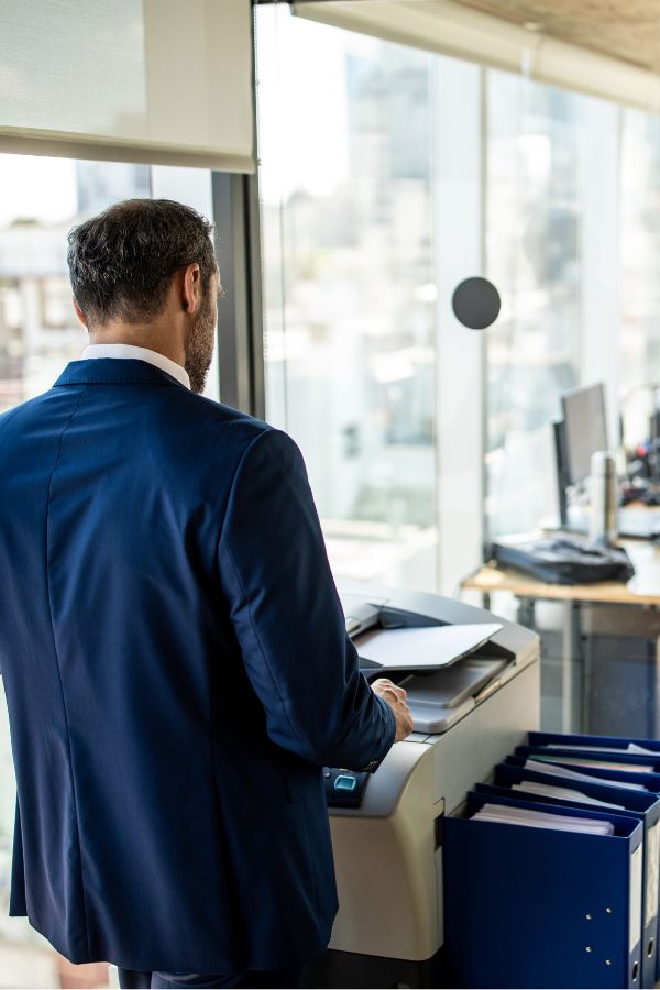 mono chrome laser printer in office